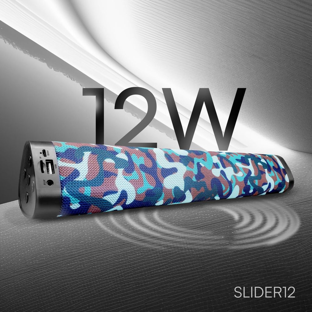 HAPIPOLA SLIDER12 BLUETOOTH SPEAKER Immersive Audio | Good Bass | Light Weight 6 hours Playback | Playback Controls True Wireless Stereo | AUX, USB, TF Card 5.0 Bluetooth | Upto 10m Range view 2