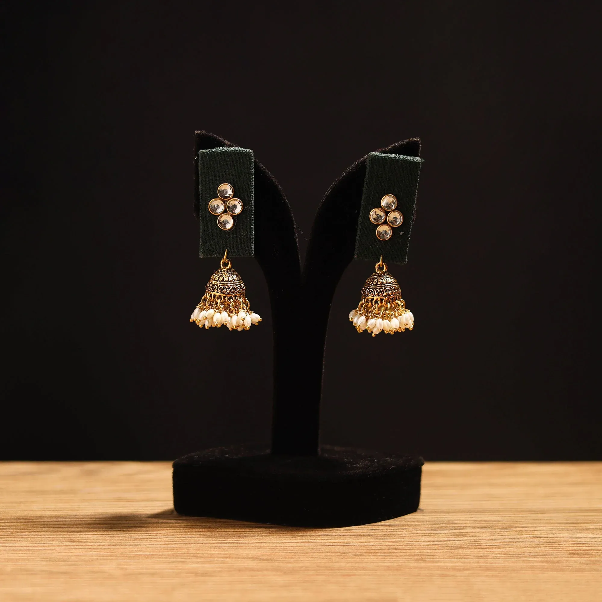Yellow - Raahi Stone Work Fabart GS Jhumka Earrings view 2