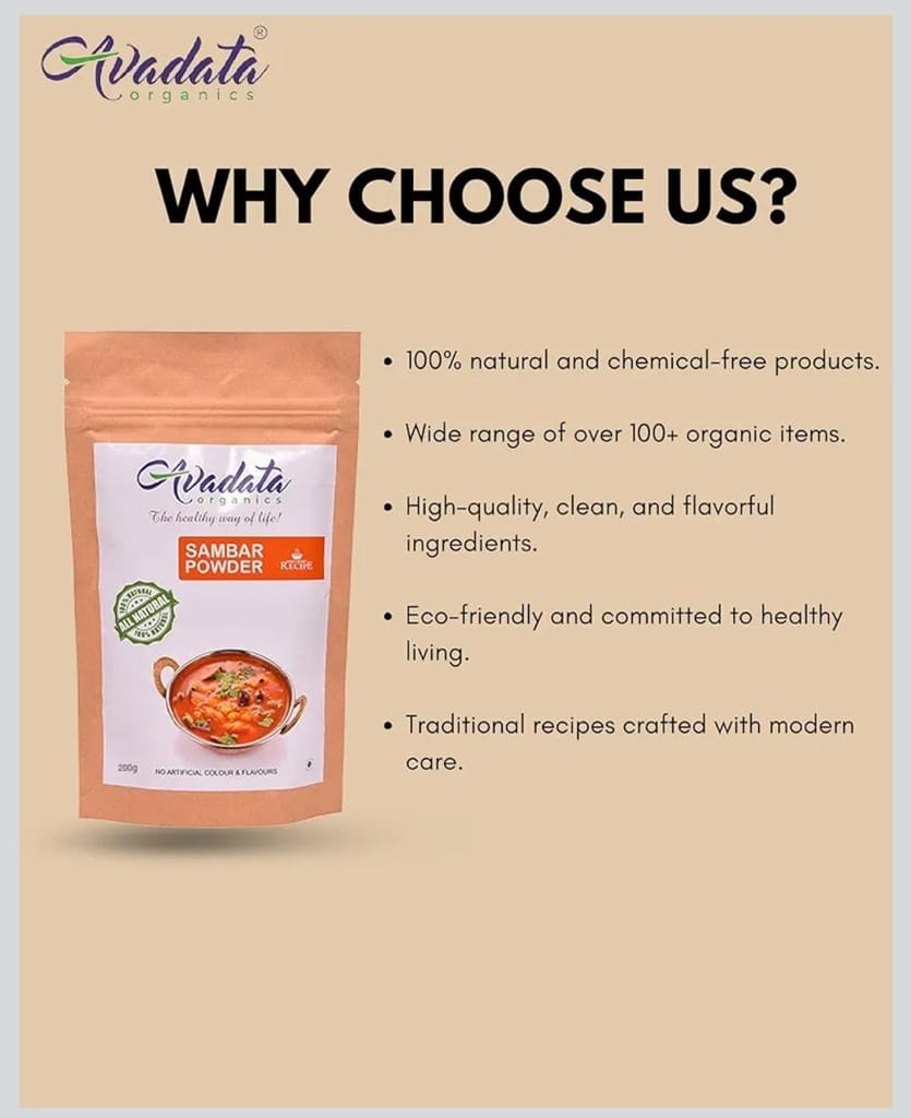 Avadata Organics Sambar Powder 200 GM view 2