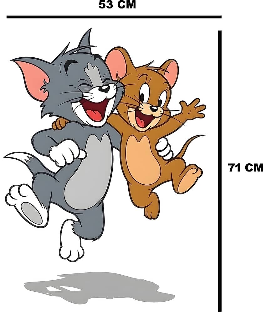 Tom and Jerry Wall Decal, Cartoon Characters, Kids Room Decor, Nursery Wall Art Self Adhesive Sticker (Pack of 1) view 2