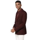 Mufti Maroon Solid Slim Fit Blazer view 2