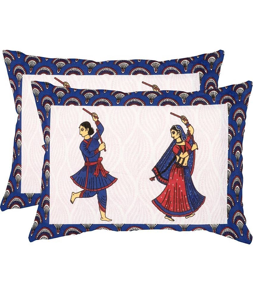 Cosito Cotton 1 Double Bedsheet with 2 Pillow Covers ( Blue ) view 2