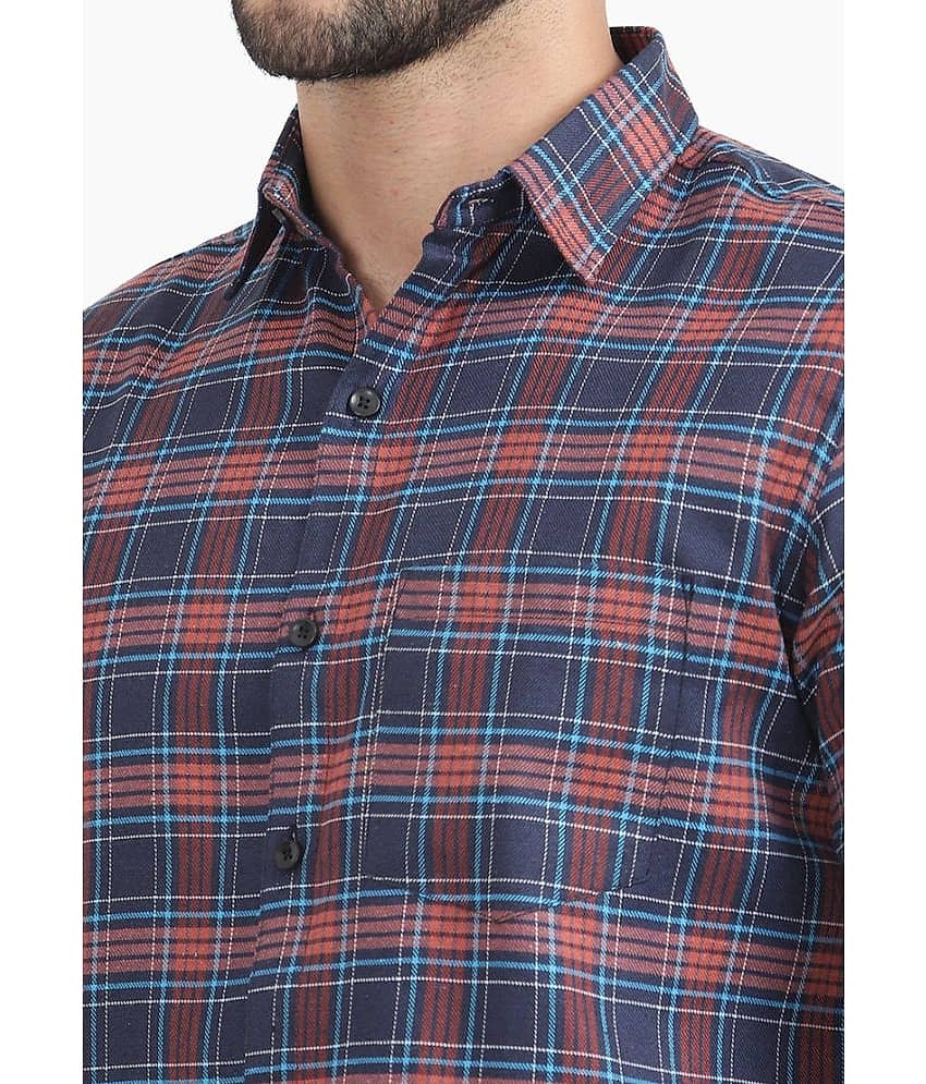 TrendiVastra Cotton Blend Slim Fit Checks Full Sleeves Men's Casual Shirt - Multicolor ( Pack of 1 ) view 2