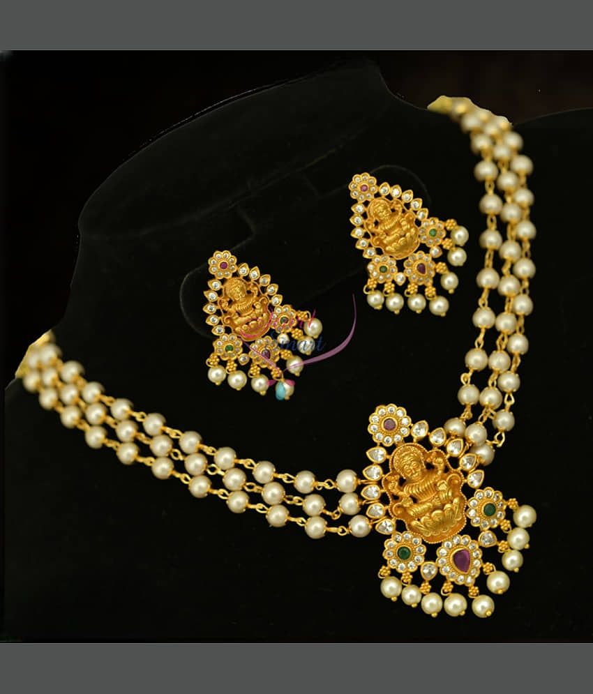 ROFARWORD Gold Brass Necklace Set ( Pack of 1 ) view 2