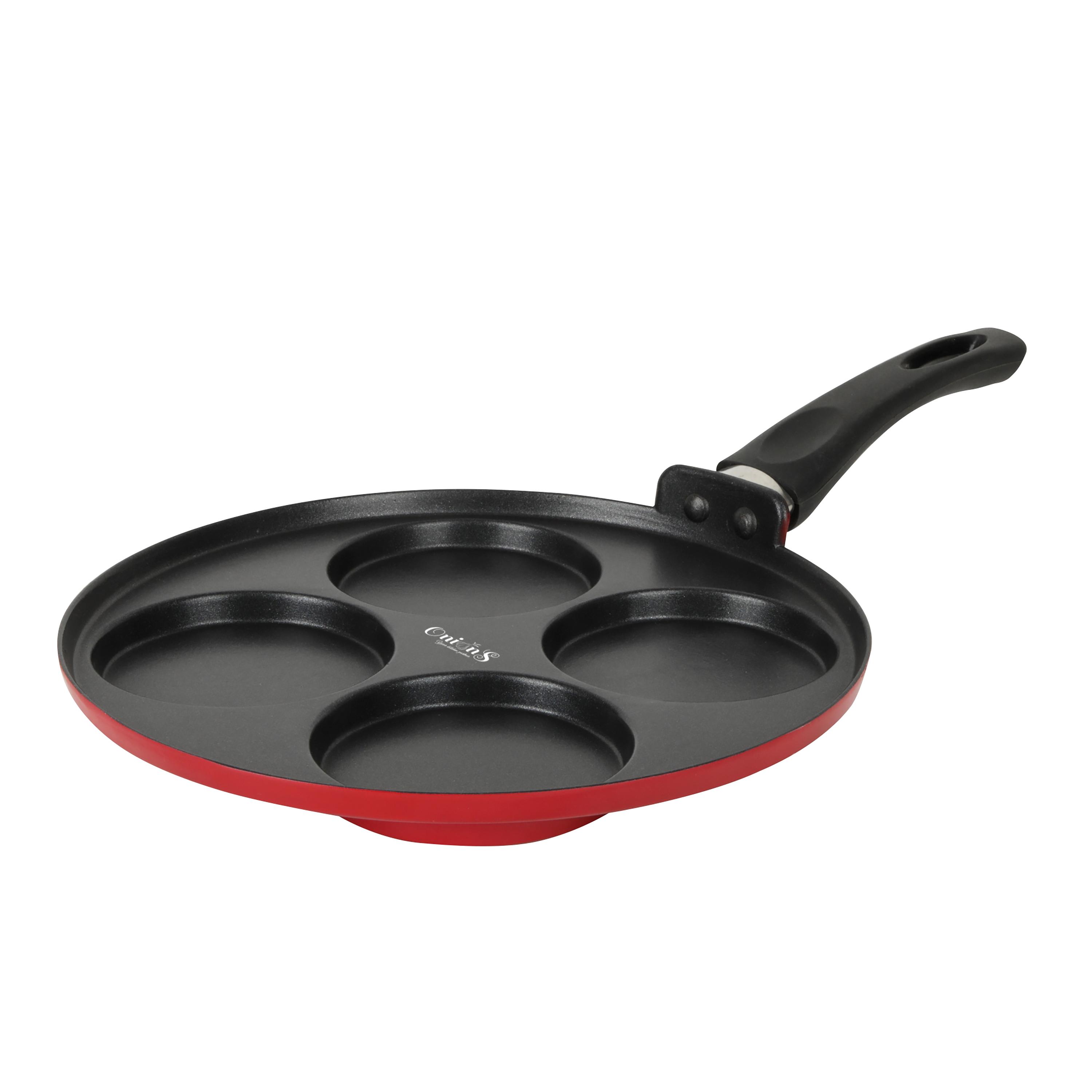 Onions Non Stick Aluminium Heavy Duty 4 Cavity Uttapam Pan/Snack Try/Pan Cake Tawa Single Handle,