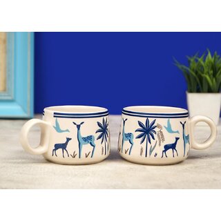 Rare Planet Ceramic Deer Cup (Set of 1) | Handcrafted Microwave Safe Cups, Coffee/Tea Mugs