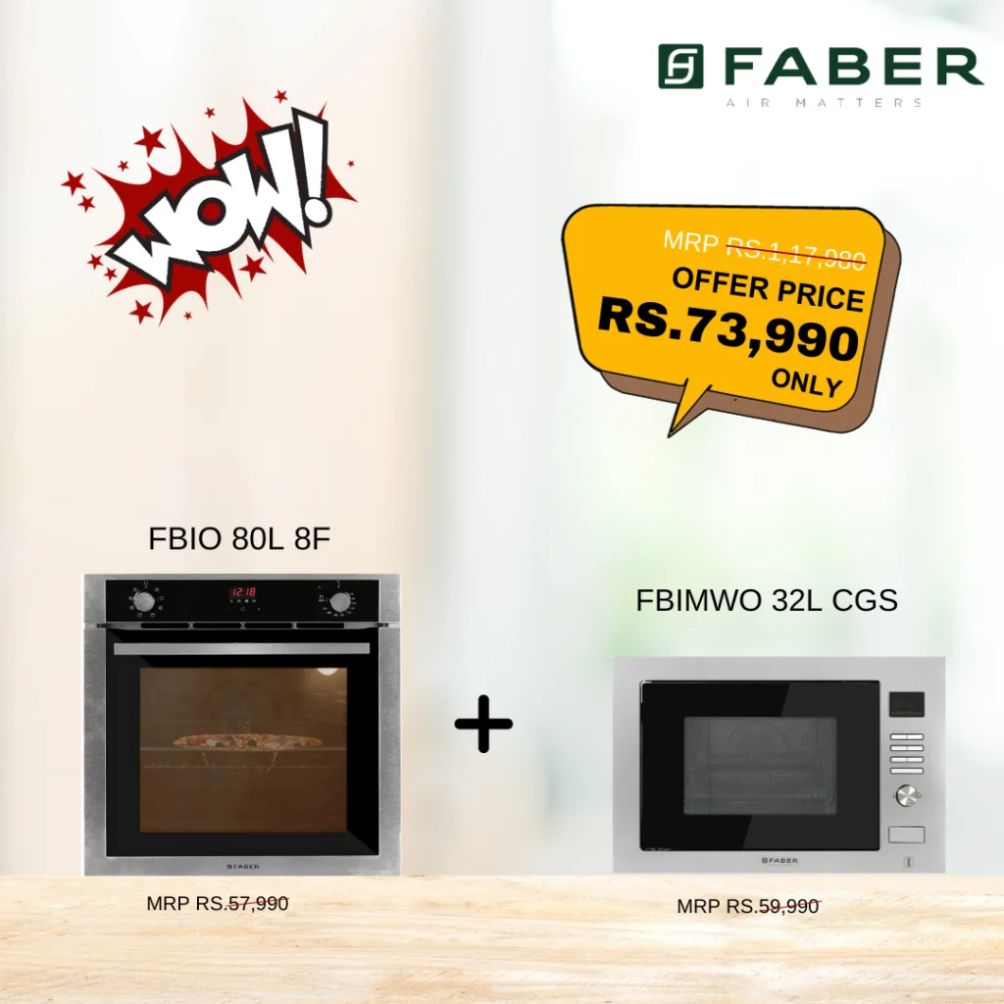 Faber Deals Combo Built - in - Oven (FBIO 80L 8F) & Built - in - Microwave (FBIMWO 32L CGS)