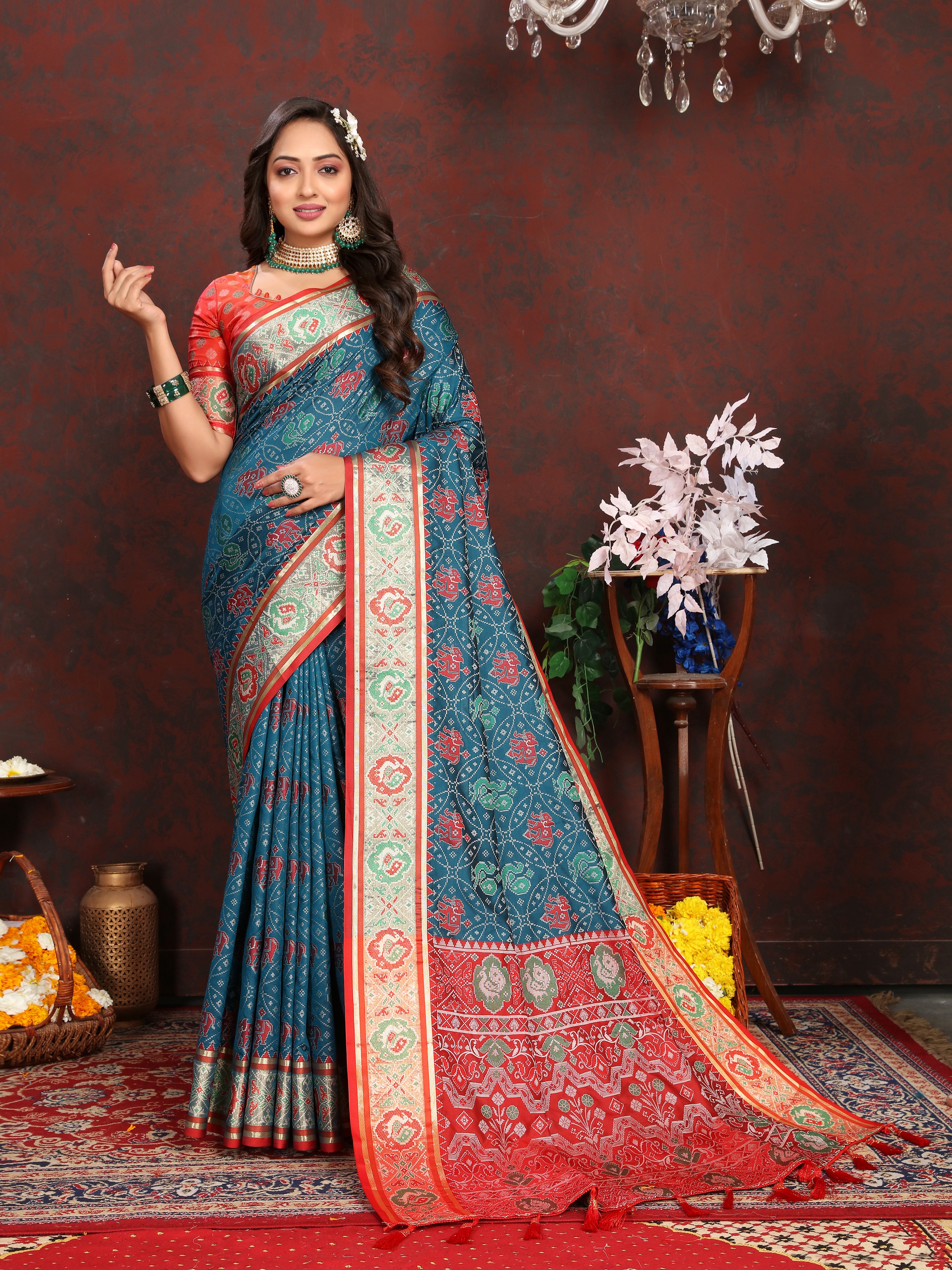 Soft Patola silk saree with Meenakari zari weaw... view 2