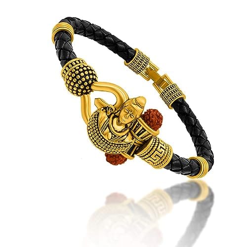 Golden Shiva Quality Ethnic Karah Bracelet for Men Boys view 2