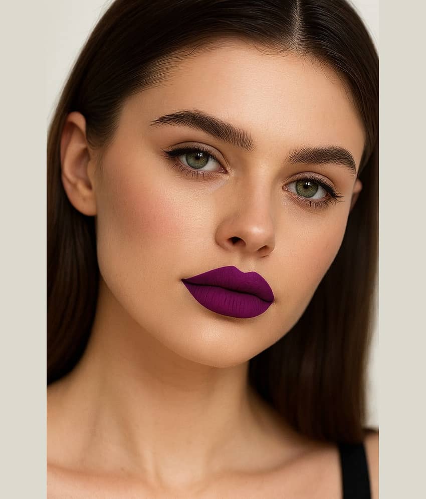BLUSHIS Purple Matte Smudge Free Liquid Lipstick ( Pack of 1 ) view 2