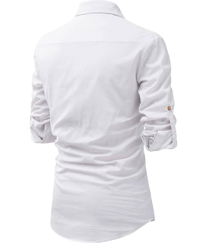 UNI VIBE Beige Cotton Blend Men's Shirt Style Kurta ( Pack of 1 ) view 2