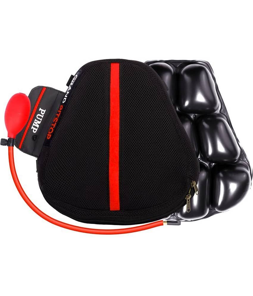 GRAND PITSTOP Inflatable Air Seat Cushion with Pump | Breathable Mesh Cover & Non-Skid Bottom | Ideal for Medical, Office, Home, Motorcycle, Car Lumbar Support view 2