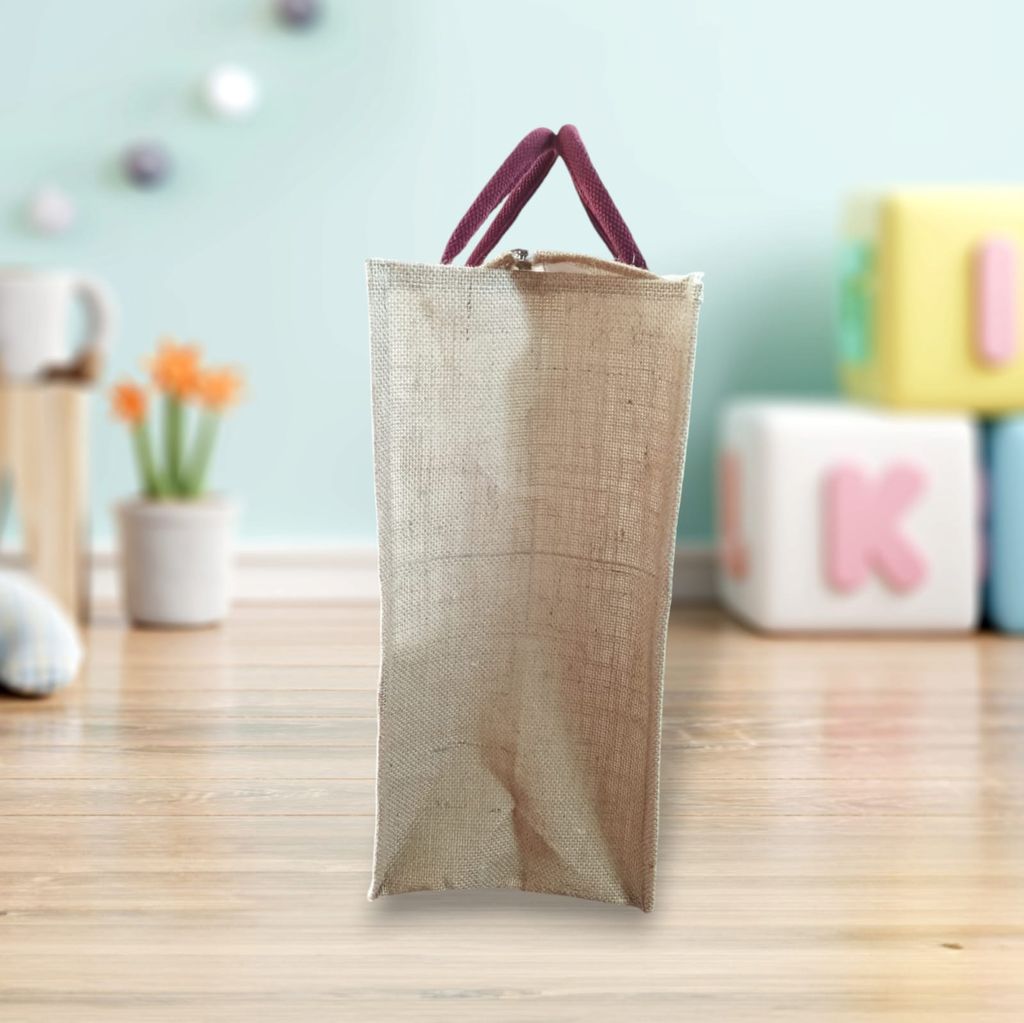 **Jute Tote Bag with Smiley Face** view 2