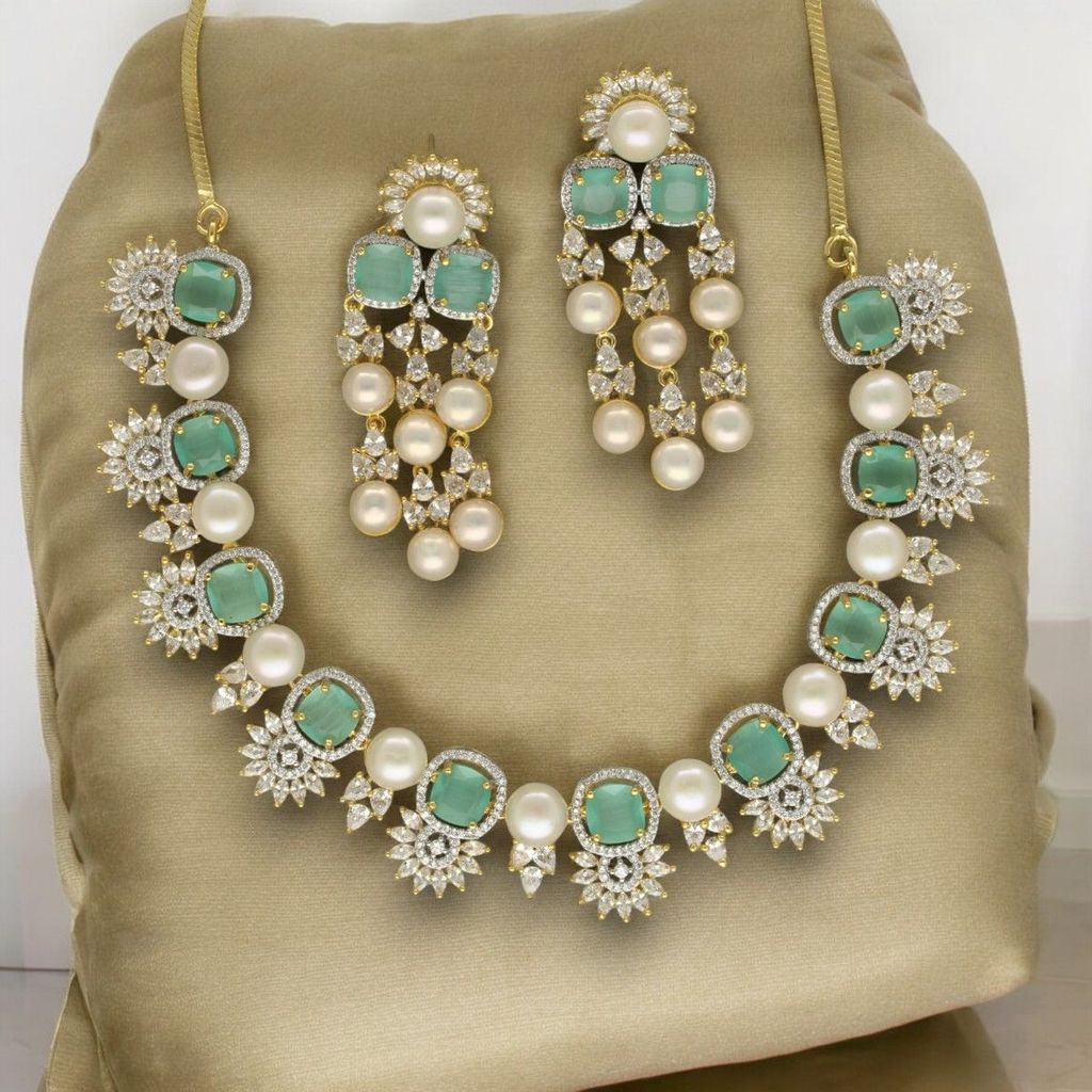 Sri Jagdamba Pearls Regal Glory Pearl Set For Women Girls