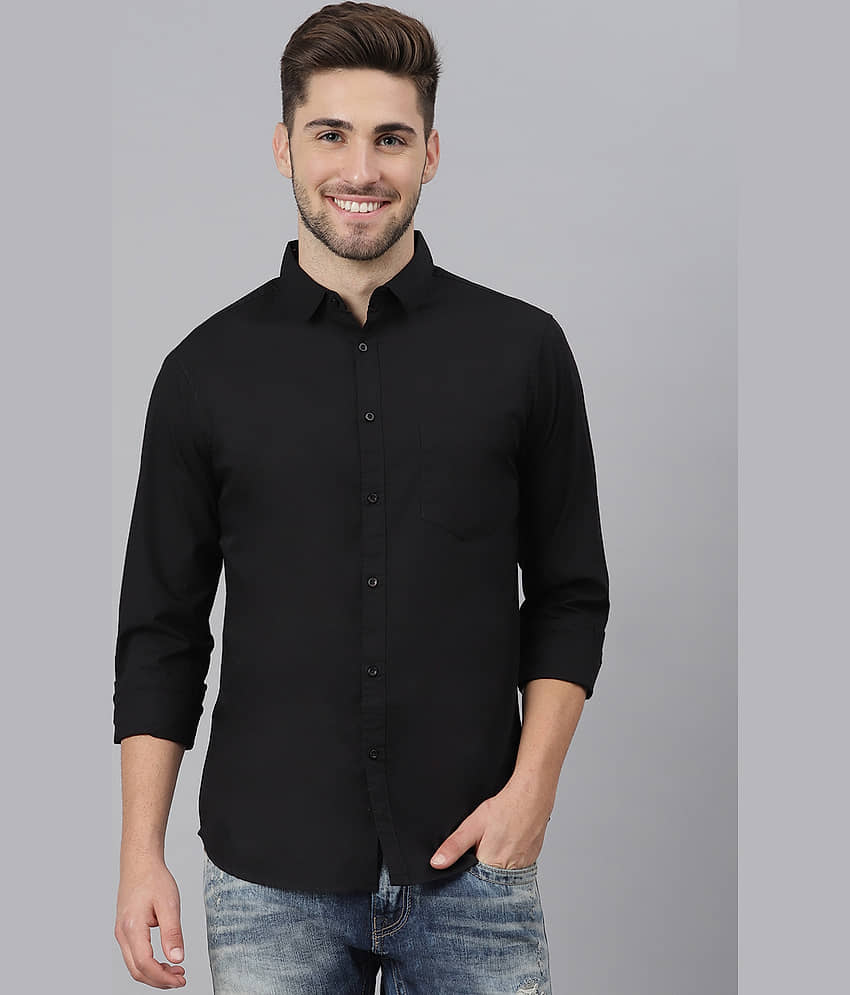 Dennis Lingo - Black 100% Cotton Slim Fit Men's Casual Shirt ( Pack of 1 )