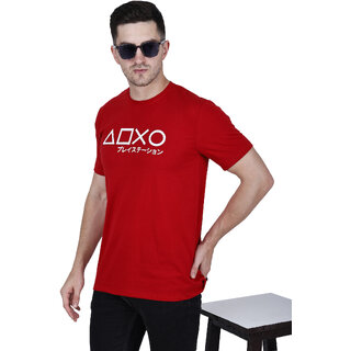 Life Dream Mens Red Solid Cotton Blend Round Neck T-Shirt view 2