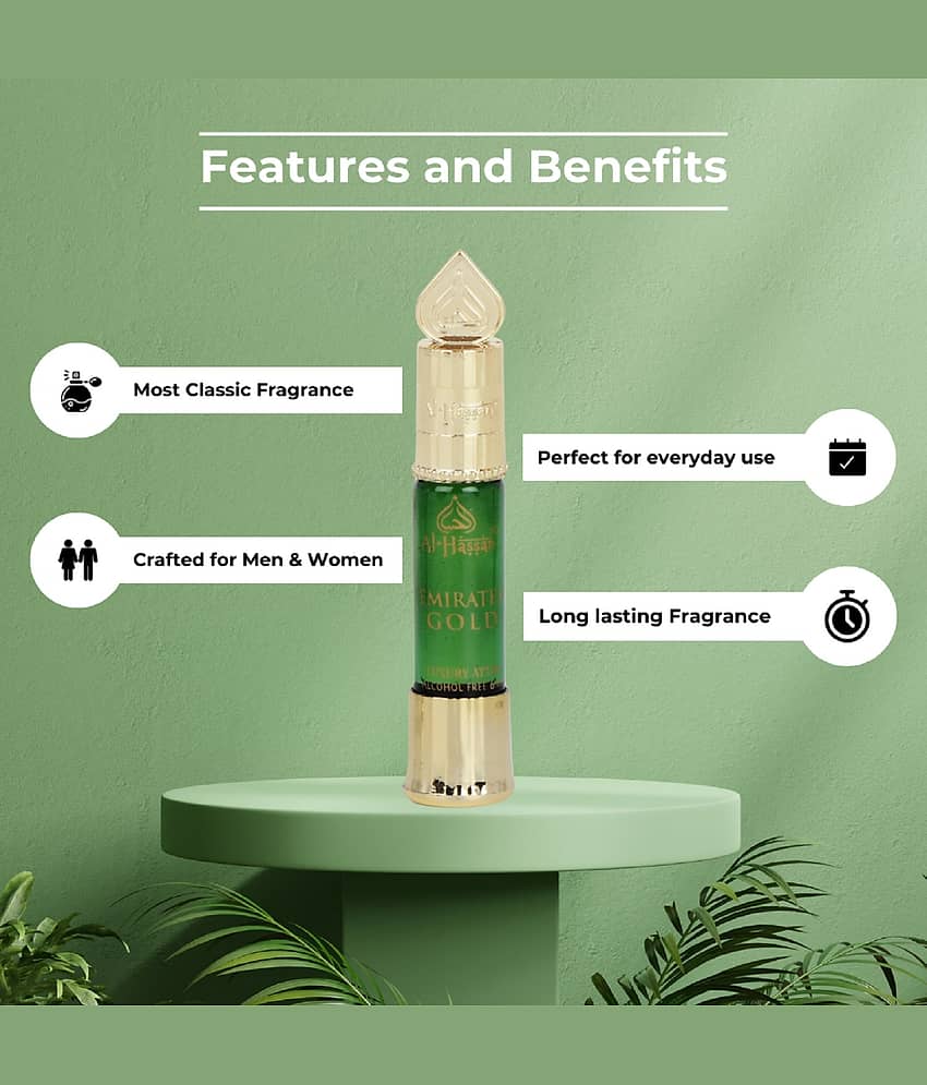 Al - Hassan Emirates Gold Attar For Men & Women Alcohol-free ittar Roll on 6 ml (Pack of 1) view 2