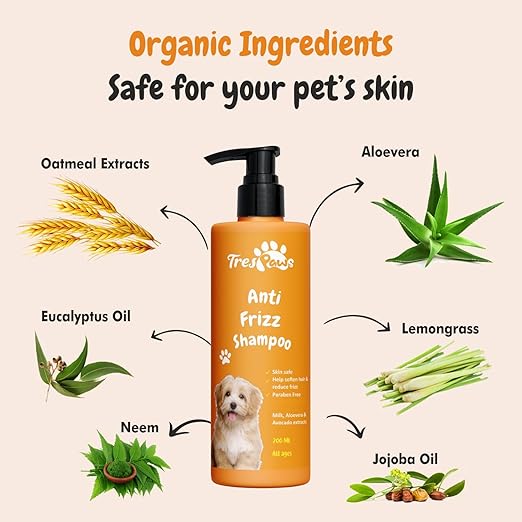 Trespaws Anti Frizz Dog Shampoo | Dog Shampoo for Pomeranian, Shih tzu Puppy, German Shepherd, Labrador & Golden Retriever, Dogs Shampoo, 200 ml view 2