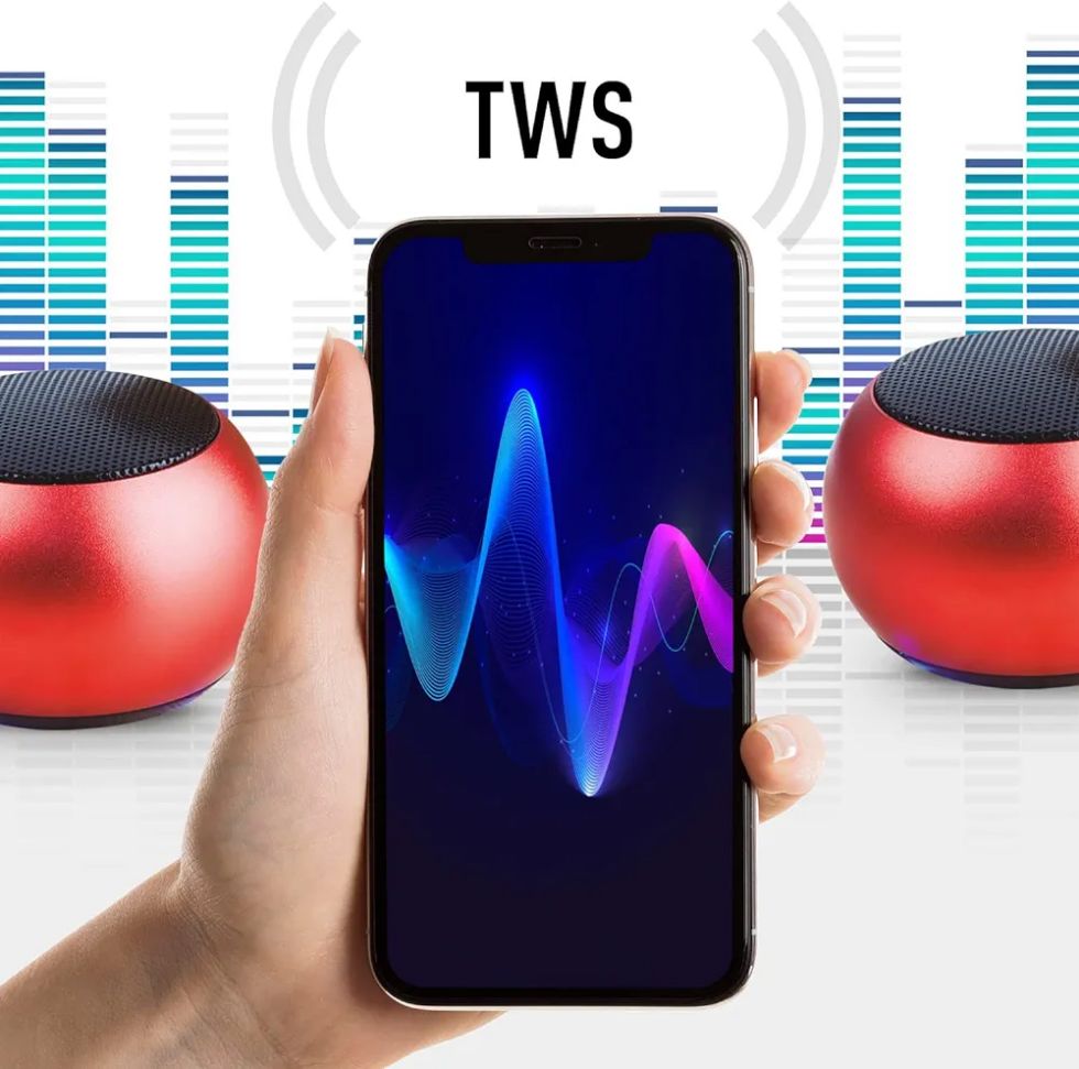 Mini Bluetooth Speaker with TWS Pairing, Compact Metal Body and Powerful Sound Color - Red view 2