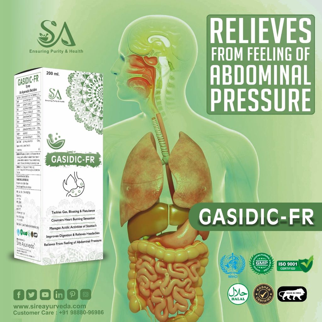 GASIDIC-FR( Acidity gas relief ayurvedic syrup, stomach pain relief medicine, kabj medicines or Digestion, Acidity, Constipation, Abdominal Pain Bloating and Stomach Gas Relief, Helps to Improve Digestive Immunity) view 2