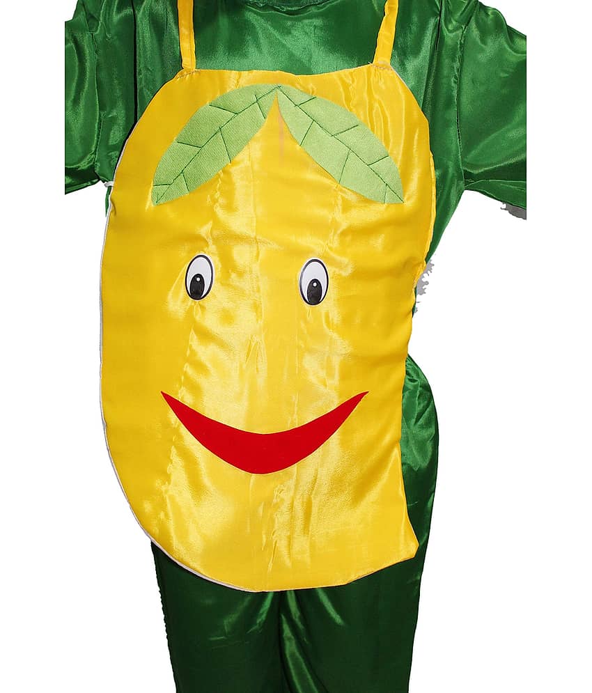 Kaku Fancy Dresses Mango Fruits Costume Cutout with Cap -Yellow, Freesize, for Boys & Girls view 2
