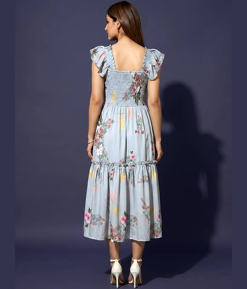Addyvero Women Viscose Rayon Printed Fit & Flare Dress ( Multicolor 3 ) view 2