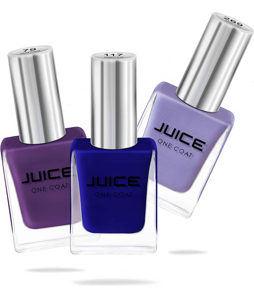 Juice PEARLY FLINT,PURPLE,BLUE,PLUMBURN Nail Polish 78,117,269,M-95 Multi Glossy Pack of 4 37 mL view 2