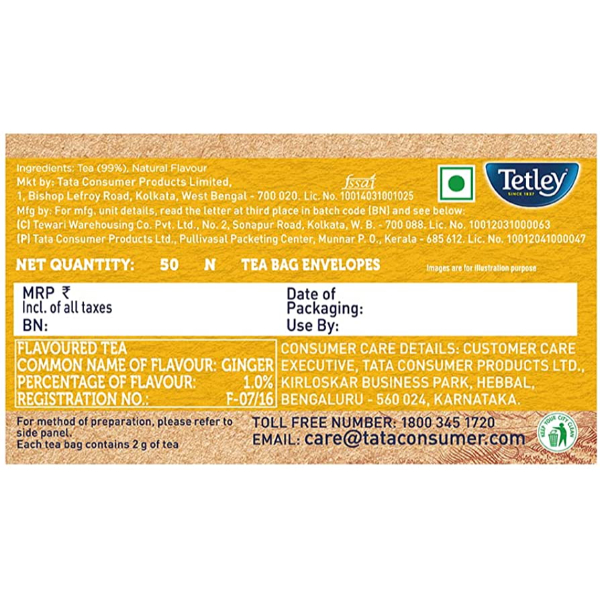 Tetley Ginger Zing Tea Bags 50 Bags view 2