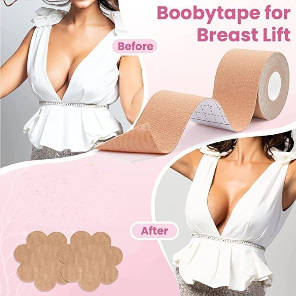 Boob Tape | Nipple Pasties Multipurpose Nipple Tape for Women Push Up & Lifting Body Tape for Women Breast Tape Breast Lift Bra Tape view 2