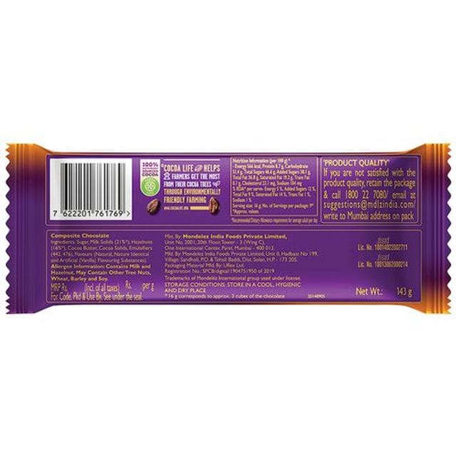 Cadbury Dairy Milk Silk Dairy Milk Silk, Hazelnut Chocolate Bar, 143 G view 2