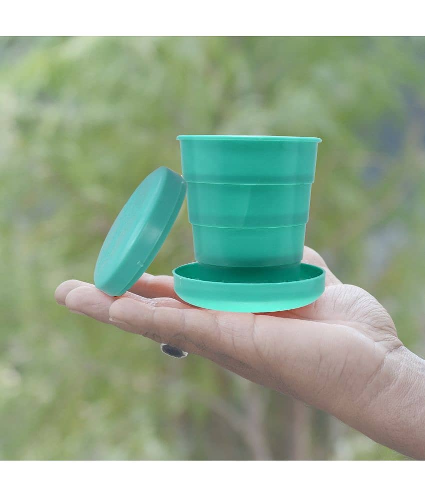 JMALL 2 Pieces Folding Plastic Glasses 100 ml ( Pack of 2 ) Multicolor view 2