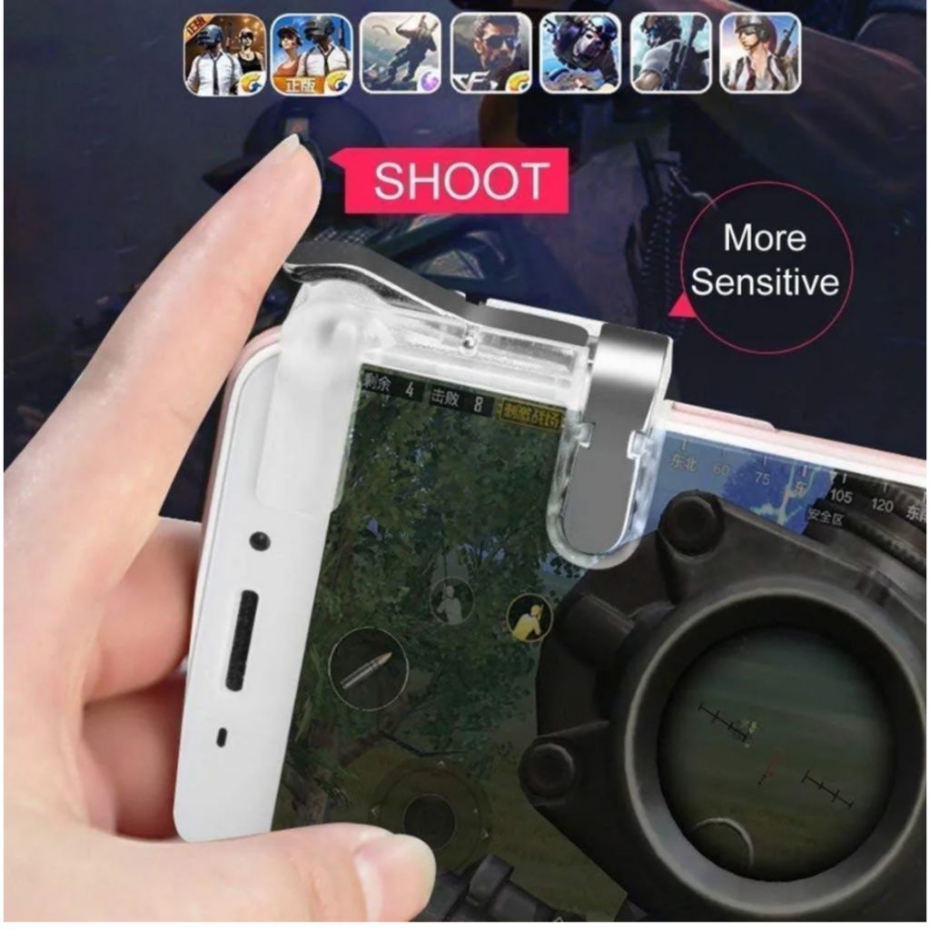 Pubg Triggers game/free fire/call of duty all types mobile gaming triggers with L1 and L2 buttons for shoot (1 Pair Set) view 2
