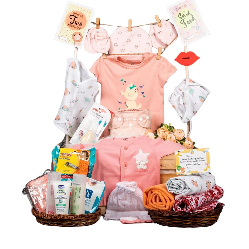 The Baby First Box Newborn Baby Essential Kit - 21 Items(0-3 Months)| Newborn Baby Gifts |Baby Shower Gift
