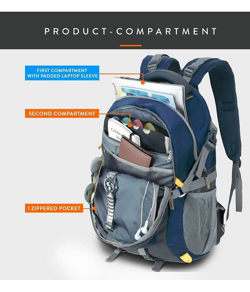 Lunar's 50 Ltrs Blue Backpack view 2
