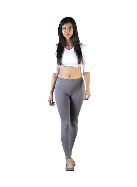 Women's Regular Fit Leggings (Grey) view 2