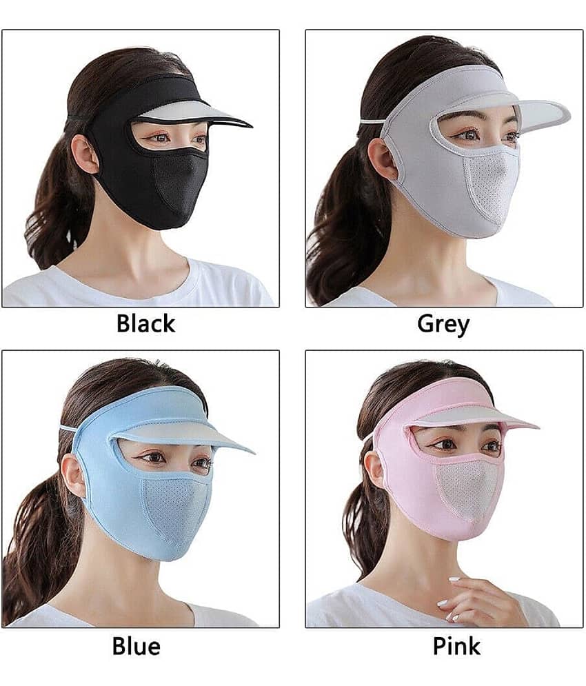 Sun Hat for Women with Face Mask Cap Mask For Summer Outdoor Cycling Uv Sun Protection Block Hat Protection Face Cover Scarf Breathable Face Cover Silky Cooling Sun Visor for Bike Cycling view 2