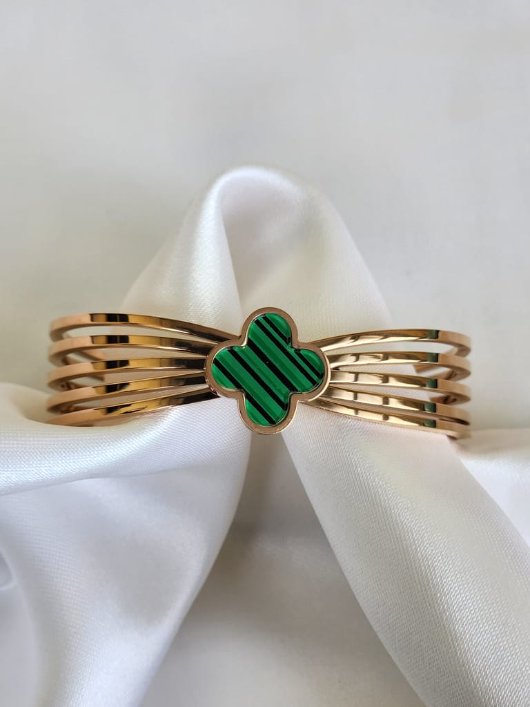 Green Clover Cuff Bracelet view 2