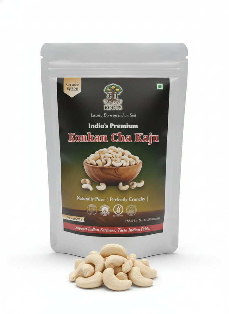 Maa Roots W320 Cashew Nuts 200g | Premium Whole Unroasted Kaju | Konkan Cashews | Natural Dry Fruits | High Protein, Fibre & Minerals | Healthy Snacks view 2