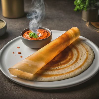 Plain Dosa And Red Chutney