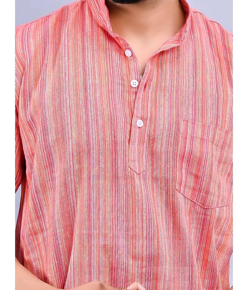 QuaClo - Pink Cotton Men's Regular Kurta ( Pack of 1 ) view 2