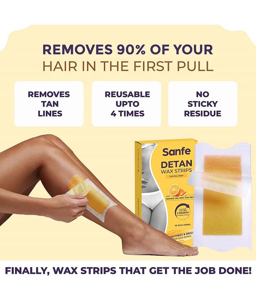 Sanfe Detan Wax Strips Waxing Kit 20 no.s view 2