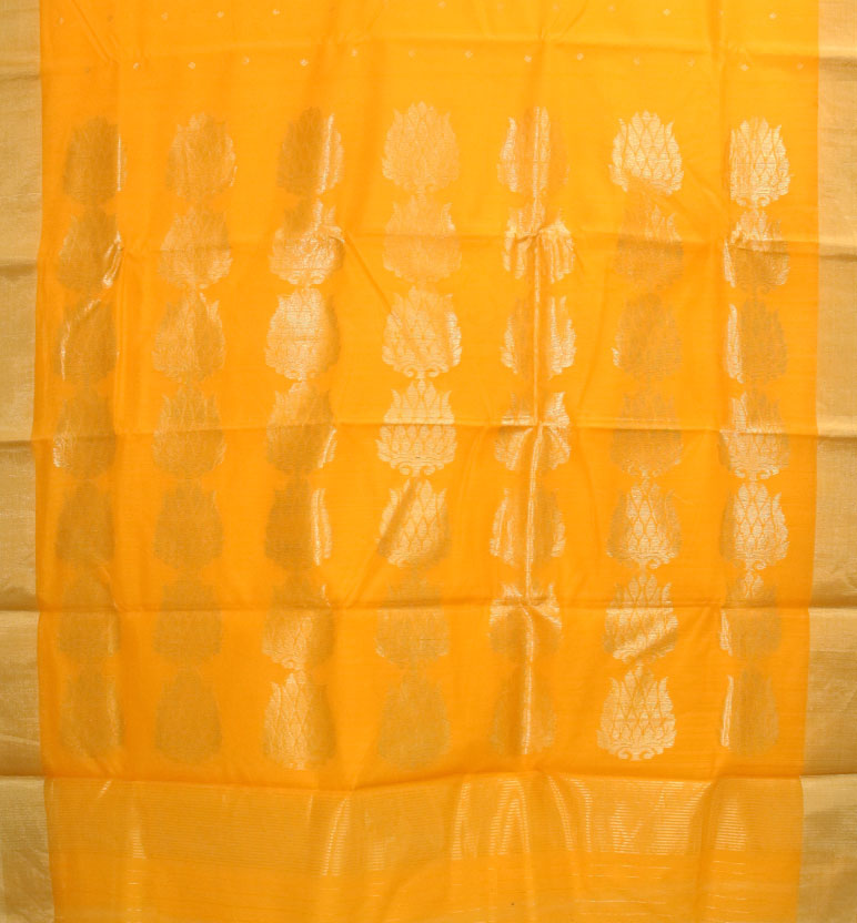 Handloom Chanderi Silk By Mercerized Cotton Saree view 2
