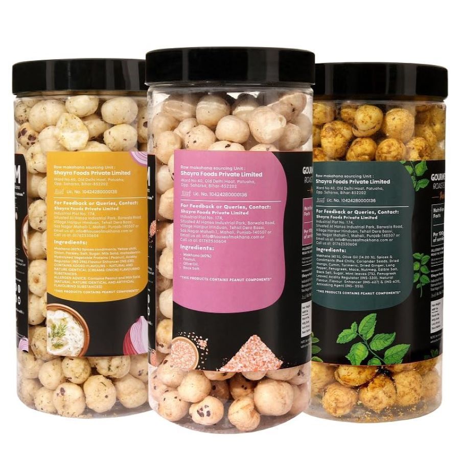 GOURMET MAKHANA Roasted in Olive Oil | Flavors , Pudina Masala, Cream & Onion and Himalayan Salt | Combo Of 3, 65g Each. - 195 gm view 2