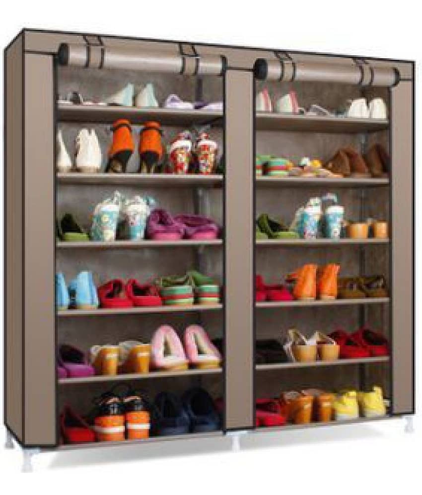 Unique Traders Double Door Shoe Rack With Cover (6 + 6 Tier)- Color As Per Stock view 2