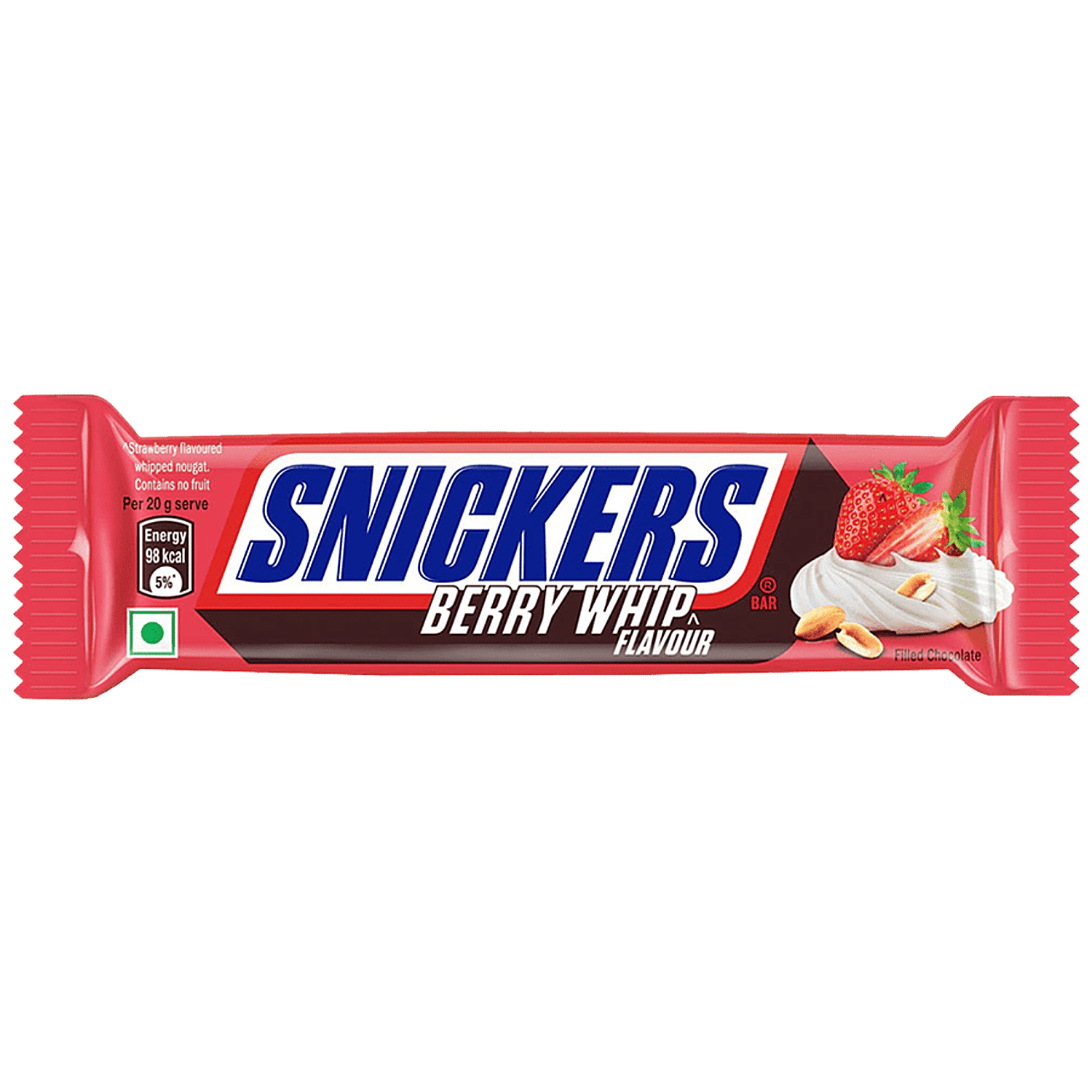 Snickers Chocolate Bar - Berry Whip, Smooth & Creamy Texture, 40 G view 2