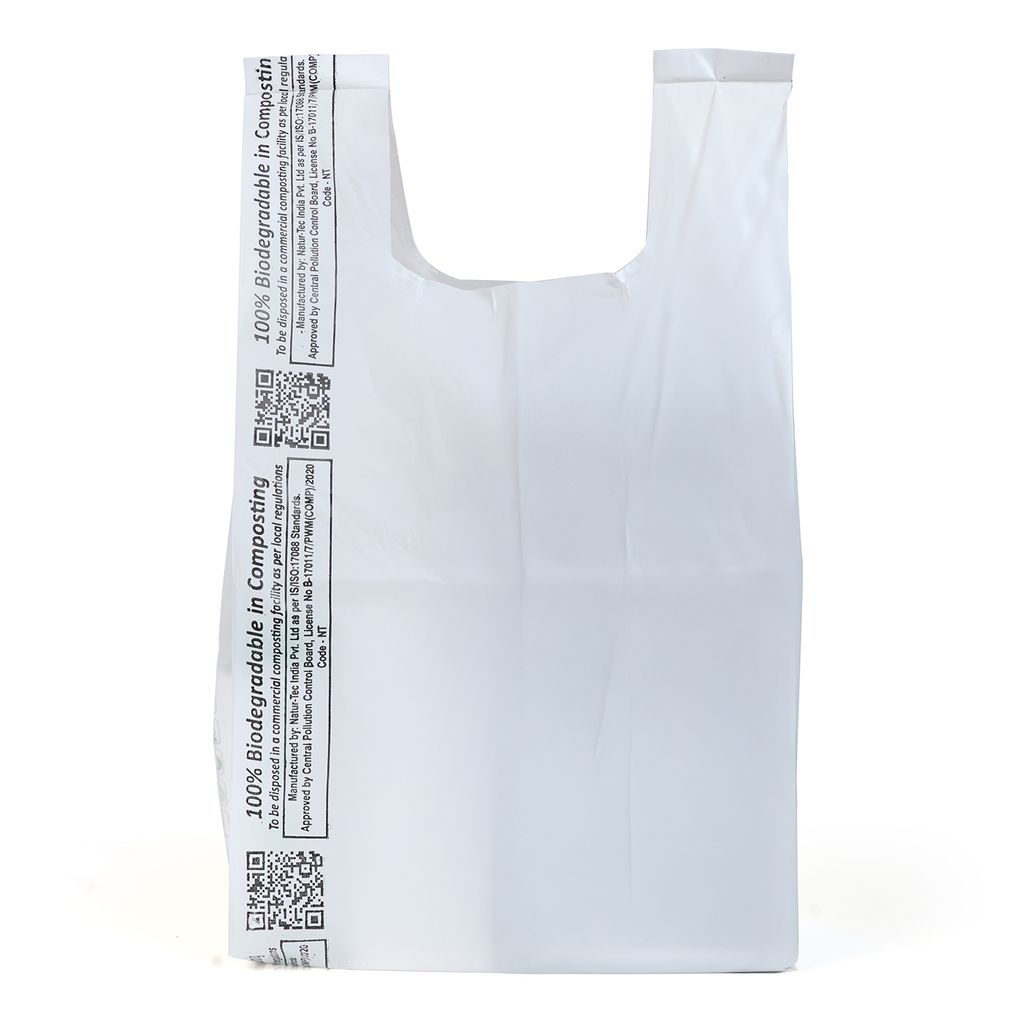 Lakmo Crafts 100% Compostable Carry Bags | Pack of 50 bags | 11x14 inches