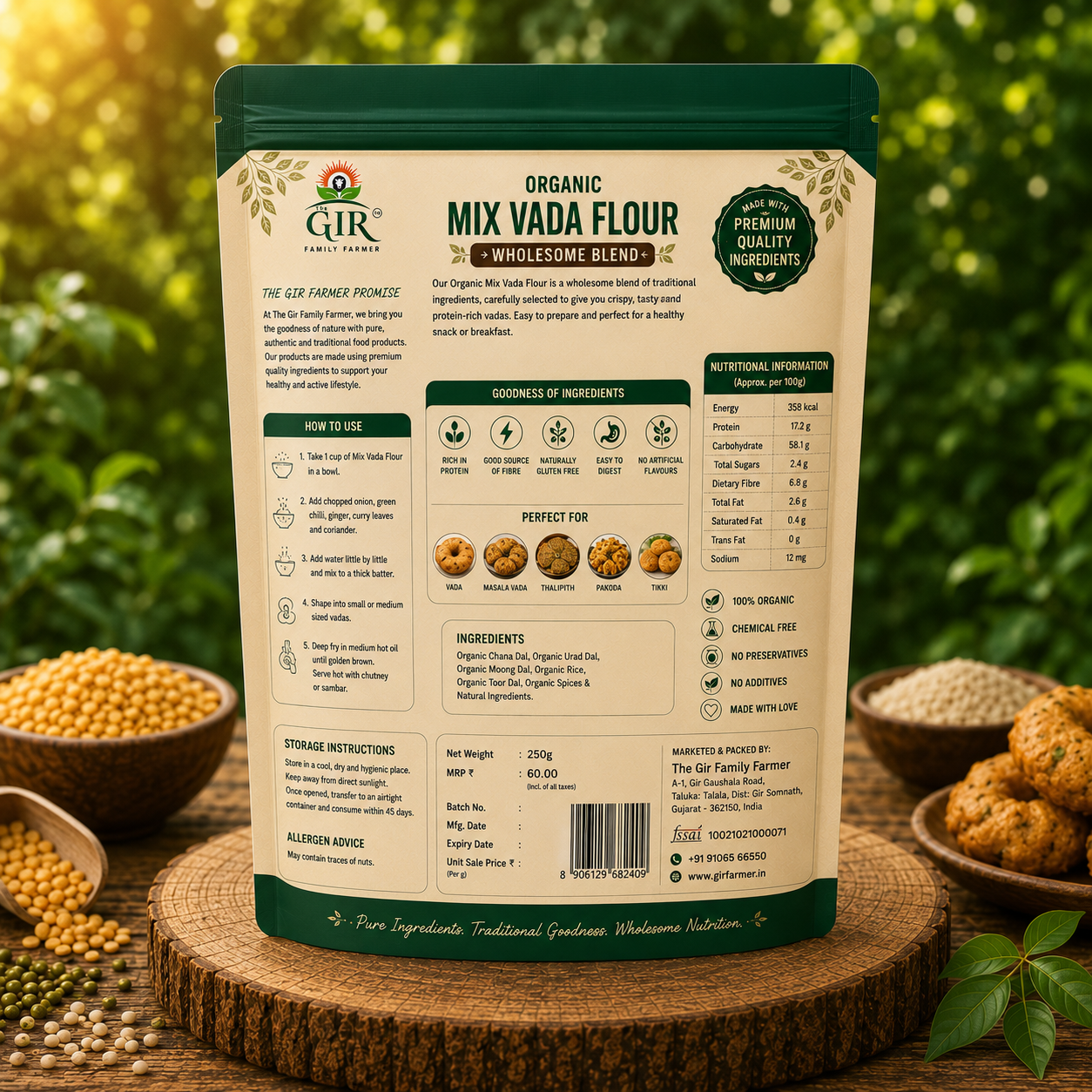 Organic Mix Vada Flour - Wholesome Blend view 2