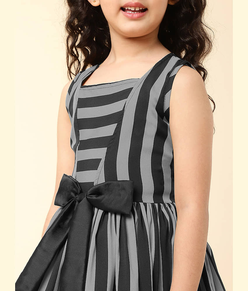 A.T.U.N. Polyester Fit And Flare Dress For Girls ( Pack of 1 , Gray ) view 2