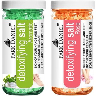 PARK DANIEL Premium Aromatic &amp; Rose Bath Salt- For Radiant &amp; Refreshing Skin- Pedicure &amp; Manicure Salt Combo Pack Of 2 Jars of 200 gms(400 gms) (400 g) view 2