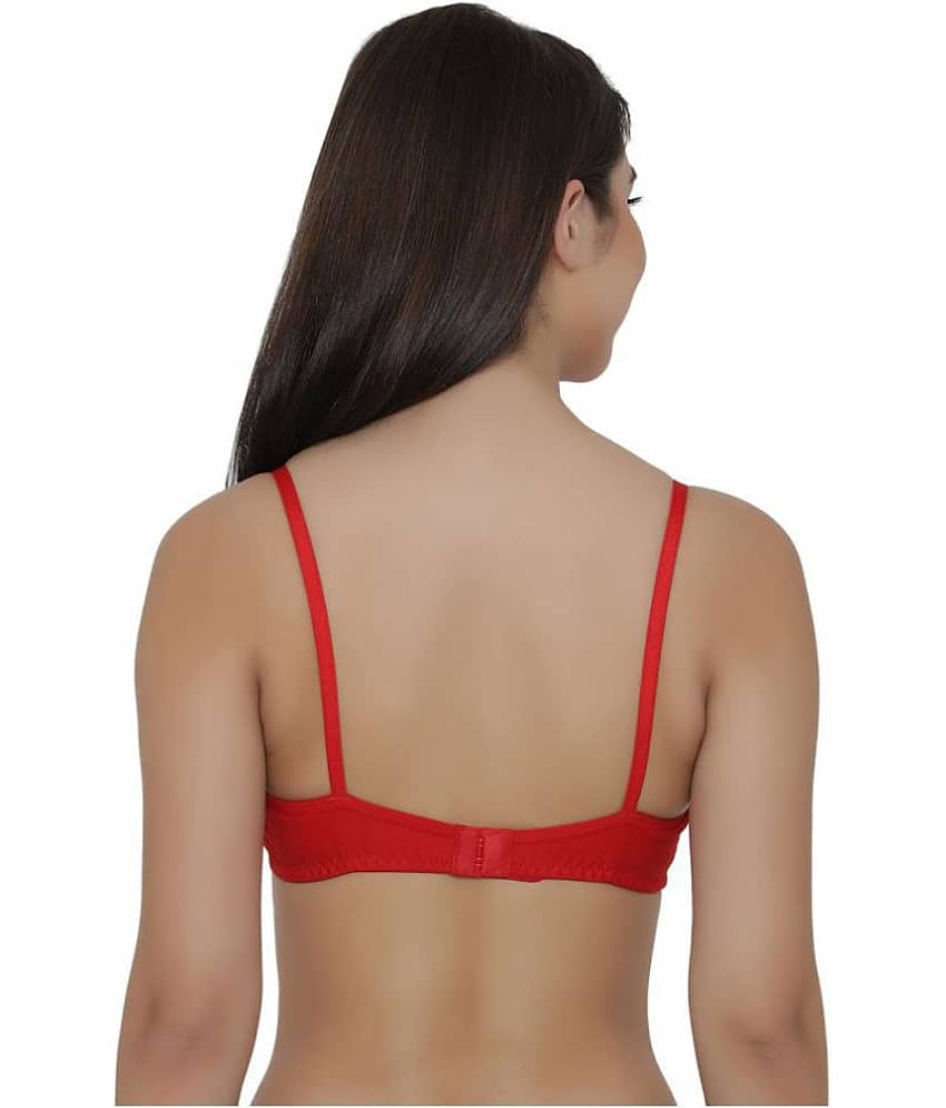 Clovia Cotton Non Padded Women's T-Shirt Bra ( Red ) view 2